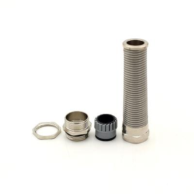 China M20 high quality stainless steel A2 G PF nylon spiral cable glands with bulk bend protection IP68 running nylon cable gland for sale