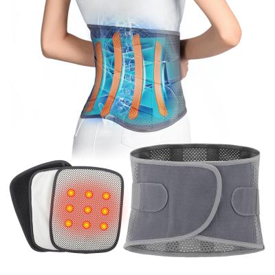 China Adult Hot Compress Waist Train Lumbar Brace Belt Self Heating Magnetic Waist Support for sale