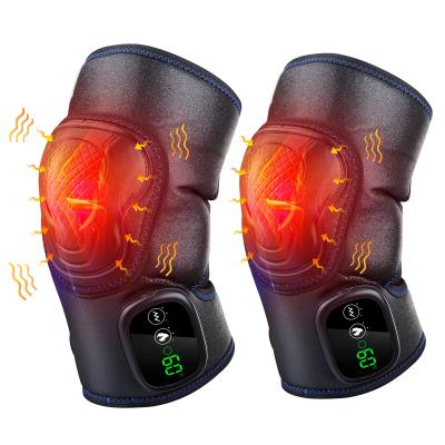 China Foot 1 Pair Knee Joint Brace Support Heating Vibration Massage Tool Hot Therapy Knee Massager For Relieve Arthritis for sale