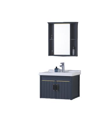 China Easy clean/Anti-scratch/stain free/high temp.resistant luxury goods all wall-hung aluminum bathroom cabinet with bathroom sink cabinets furnture with imirror vanity for sale