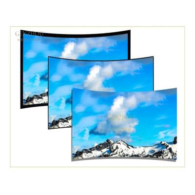 China Black crystal gz jet ALR 8k 100inch long view curved ultra thin frame screen for long throw projector for sale