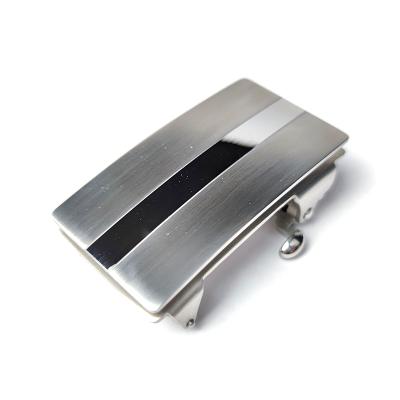 China Fashion Carosung White Plate Rubber Stopper Stainless Steel Custom Brushed Automatic Belt Buckle for sale