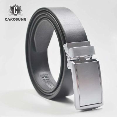 China Custom Made Cowhide Manufacturers Premium Vegetable Tanned Leather Automatic Buckle Men Adjustable Belt for sale