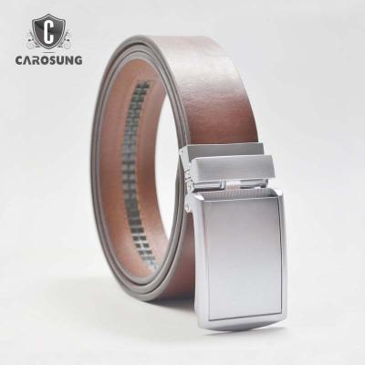 China Custom Luxury Brown Automatic Mens Genuine Leather Belt Accessorize / Belt for sale