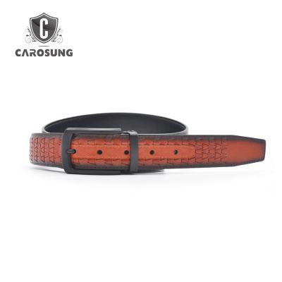 China Business Belt Wholesale 100% Custom Full Grain Weave Leather Belt For Customization Italy Belts for sale