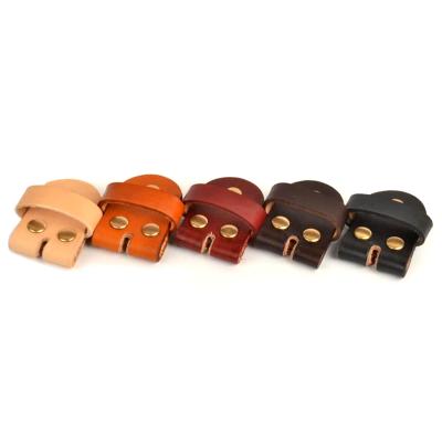 China Fashion Carosung Belt Accessories Custom Leather Belt Connector Vegetable Tanned Tags With Screws for sale