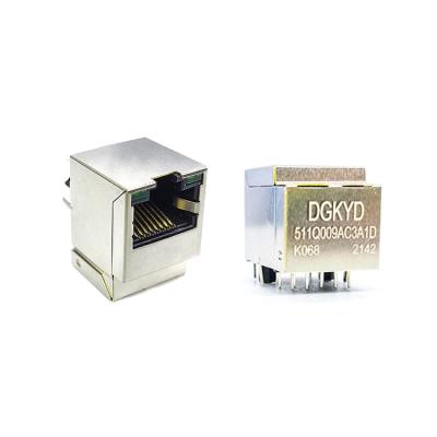 China PCB DGKYD511Q009AC3A1DK068 180 Vertical Ethernet Connector Jack Female Rj 45 Connection Network Connector for sale