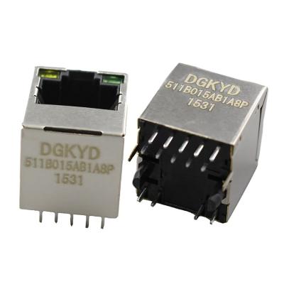 China PCB DGKYD511B015AB1A8DP 180 degree 10P8C vertical with transformer rj45 connector for sale