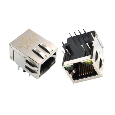 China KRJ-060YGZENL PCB Shielded 100 RJ45 Base Inline Jack With Magnetics for sale