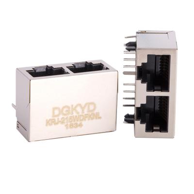 China pcb supplier china metal shielded dual port cat5 rj45 connector for sale