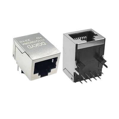 China Single Left Magnetic PCB Connector RJ45 10/100/1000 Base-T 10P8C RJ45 Jacks Network Connector Without Led for sale