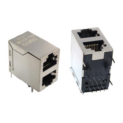 China PCB supplier KRJ-2013NL China stacked dual ports 100 BASE-TX cat5 RJ45 connector for sale