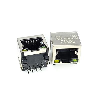 China PCB DGKYD56A1188AB1A2DY1054 Direct RJ45 Network Port 1X1 8P8C G/FU Connector With Light Shielding Connector for sale