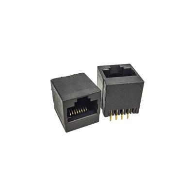 China PCB 5224 Series 180 Series RJ45 Connector Black 8P8C Single Port Network Port Interface for sale