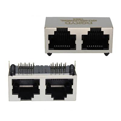 China PCB China factory DGKYD561288GWA3DY1027 metal shielded 1x2 rj45 ethernet connector for sale