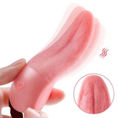 China Silicone+Rechargeable Female Masturbator G Spot Mini Clit Tongue Licking Vibrator Nipple Stimulator Sex Clitoral Toys For Women for sale