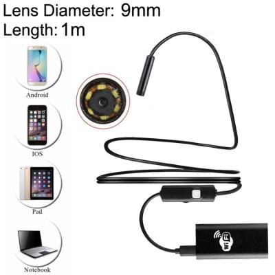 China Diameter 9mm 2.0MP HD Camera 30m Waterproof Radio Distance Metal WiFi Box Endoscope IPX67 Snake Tube Inspection Camera AT-YPC111 for sale