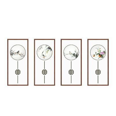 China Modern Embroidered Flower And Bird Wall Drawing Living Room Bedroom Decorative Painting for sale