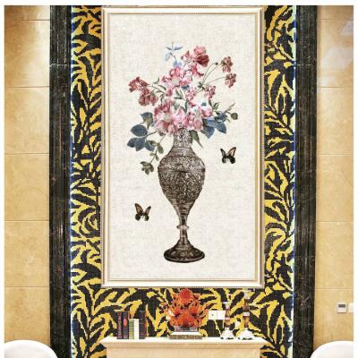 China Modern embroidered silk framed painting, living room wall painting decorative painting for sale