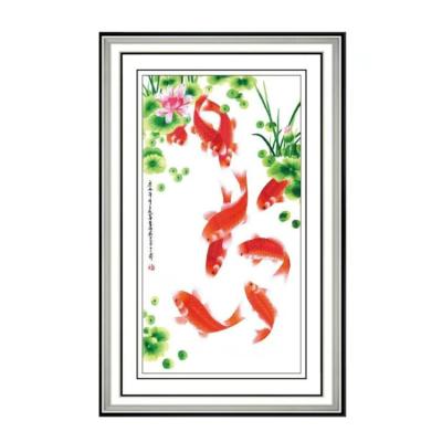 China Modern Embroidered Wall Painting Decorative Painting Hanging Silk Thread Embroidered Wall Cloth Art for sale