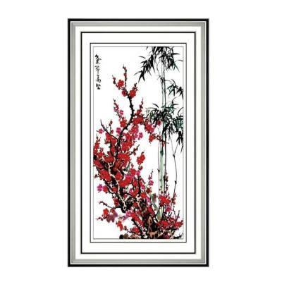 China Modern Embroidered Wall Painting Decorative Painting Hanging Silk Thread Embroidered Wall Cloth Art for sale