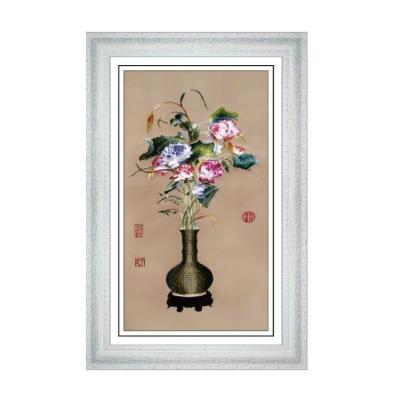 China Modern Embroidered Wall Painting Decorative Painting Hanging Silk Thread Embroidered Wall Cloth Art for sale