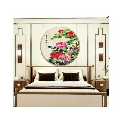 China Silk Painting Bedroom Hanging Art Wall Living Room Suzhou Modern Wood Frame Embroidery Real Finish for sale