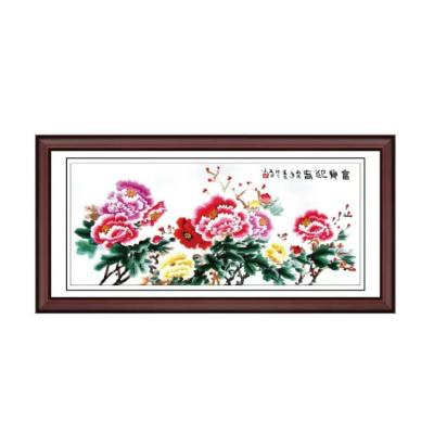 China Embroidery Modern Peony Chinese Style Peony Decorative Art Wall Painting for sale