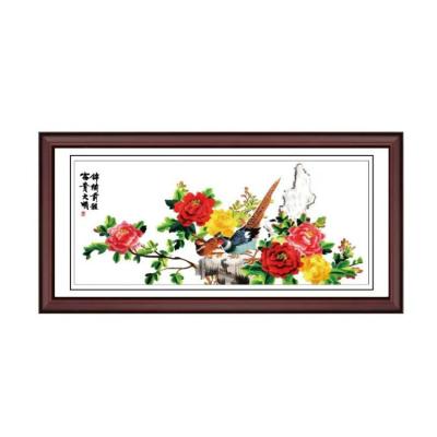 China Embroidery Modern Peony Chinese Style Peony Decorative Art Wall Painting for sale