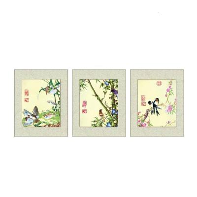 China Modern Chinese Wind Embroidery Finished Painting Living Room Background Wall Soft Framed Decorative Painting Chart for sale