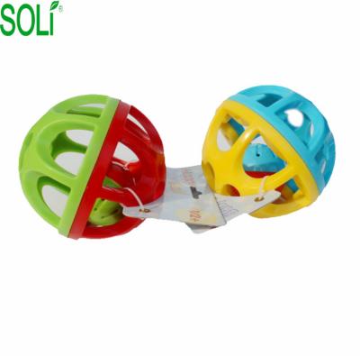 China Baby Environmental Soft Educational Toy Jingle Ball Rattle Ball Plastic Fitness Materials Toys for sale