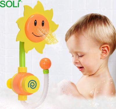 China Gift Factory Direct Selling Baby Bath Shower Swimming Sun Flower Plastic Bath Toy for sale