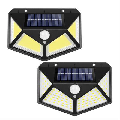 China New Solar Garden Style 100LED Wall Light Garden Four-sided Human Body Luminous Solar Light Induction Waterproof Outdoor Light for sale