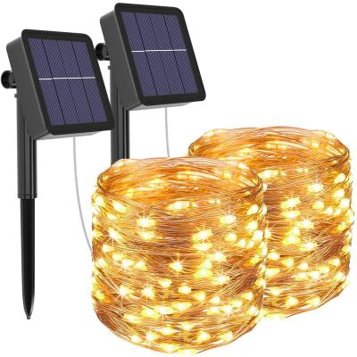 China Outdoor Waterproof 10m Party Light String 100 Led Dual Modes Christmas Halloween Solar Led String Lights For Holiday Decoration for sale