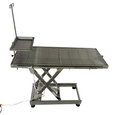 China Easy Sterilize And Washable Hydraulic Lift Stainless Steel Operation Table For Veterinary Clinic for sale