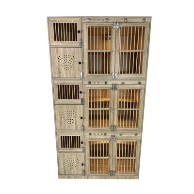 China Easy sterilize and washable Solid wood easy to handle Three-layer cat house cat cage with window door for sale