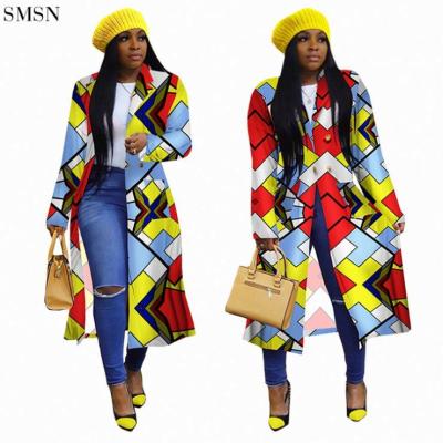 China 2021 autumn breathable women clothes women's coats fashion color check blazer geometric collar long coat for sale