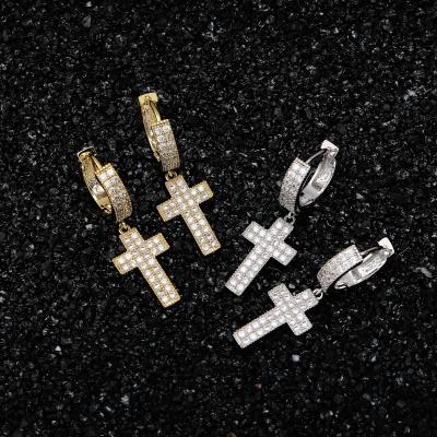 China Monsieur Jewelry Cute Large Cross Earrings For Men, Hanging Cross Earrings For Men for sale