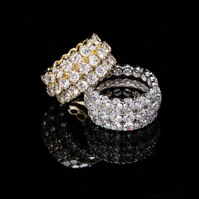 China Custom 3times Plating 18k Gold Plated Diamond Ring For Men, Iced Out Ring for sale