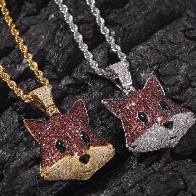 China Animal Fox Pendant Mister Jewelry Fox Pendant Rhodium Plated, Designer CZ Pendant for sale