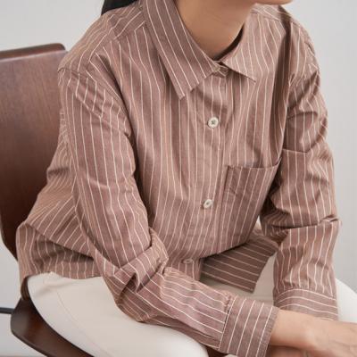 China Breathable Spring Women Shirt Blouse Tops Sheath Long Loose Casual Ladies Office Ladies Style OL Turn-Down Collar Blouses for sale