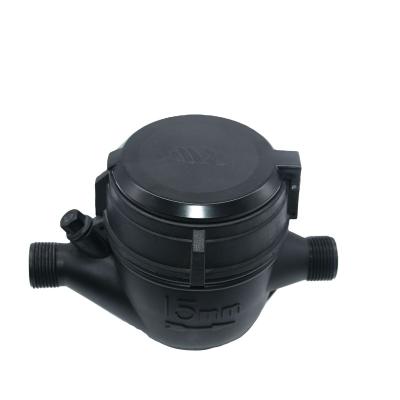 China DN15 Water Meter Suppliers High Quality Multi-jet water meter Dry type Plastic( nylon) black color Water flows Meter for sale