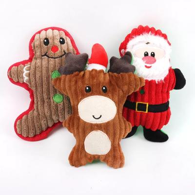 China Stocked Interactive Dog Toys Amazon Holiday Squeeze Healthy Plush Pet Toys Dog Pet Christmas Chew Toy Set for sale