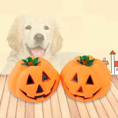 China Amazon Hit Pet Stocked Squeak Toy Pumpkin Sounding Chewable Dog Toys Halloween Holiday for sale