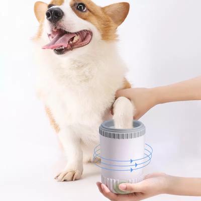 China Viable Cat Silicone Portable Dog Paw Remover Logo Print Semi Automatic Pet Foot Seal Cup for sale