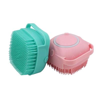 China Stocked Factory Price Dog Bath Brush Massage Sweep Shampoo Cat Grooming Comb Pet Bath Shower Tool for sale