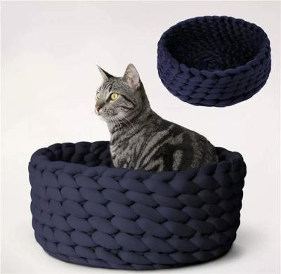 China 2022 Pet Bed Cat Capsule Washable Cotton Nest Breathabledog Foldable Foldable Lounging Bed for sale