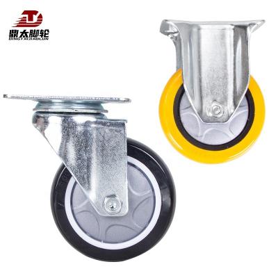 China 3 Other 4 Directional Wheel Brakes Universal 5 Inch Medium Anti-Winding Dull Industrial TPR Trolley Casters for sale