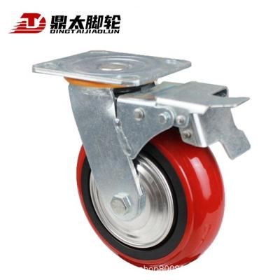 China Other Universal Wheel Casters 4 5 6 8 Inch Noise Reduction Wheel Trolley With Brake Industrial Heavy Duty Casters for sale