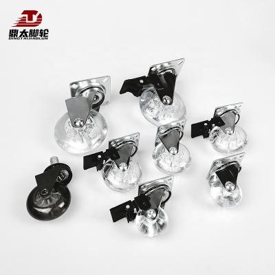 China Other Quiet Office Furniture High-Grade Transparent PU Do Not Hurt Floor Light Brakes Do Not Brake 1.5 2 3 Inch Caster Wheels for sale